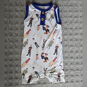 Disney Prince Print Sleeveless Romper